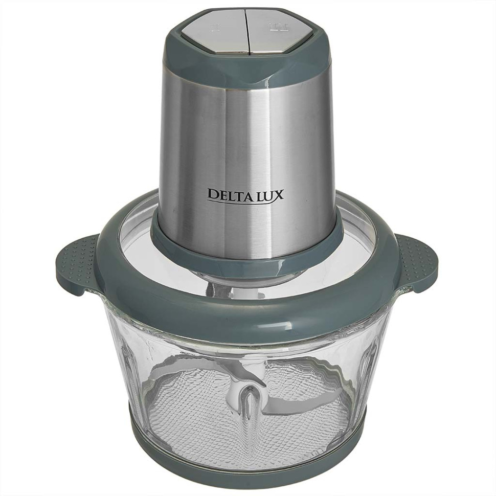 Измельчитель DELTA LUX DE-7404, 2л, 600Вт, стеклянная чаша, двойной ножевой блок