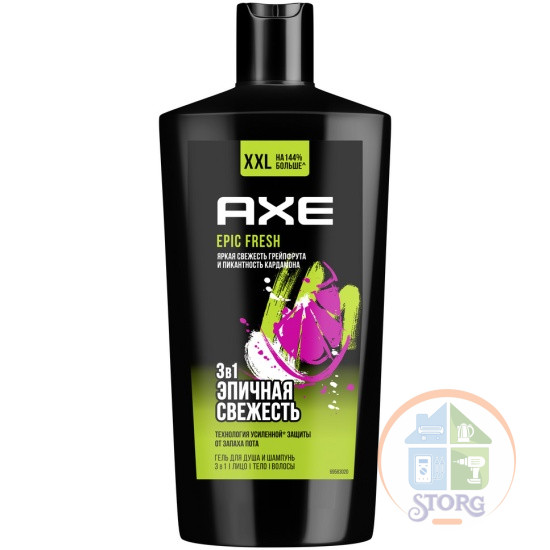Гель для душа Акс 3в1 Epic Fresh, 610 мл