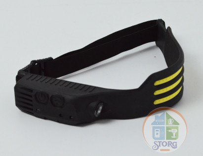 Фонарь налобный AKKOSTAR с датчиком 3-х полосная 4W/300lm 230°угол 1800mAh