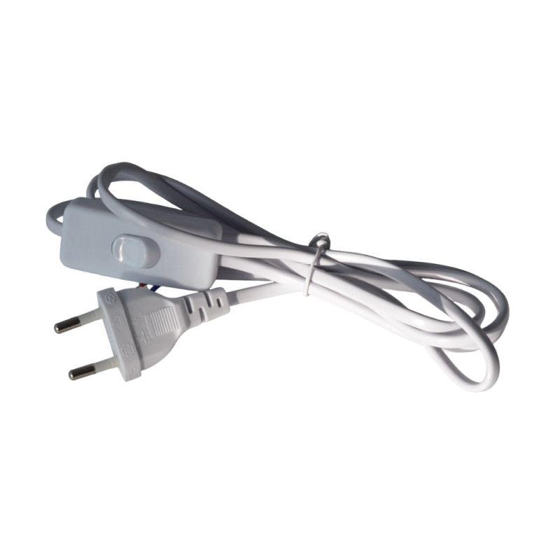 Сетевой кабель для БРА SPARTUM с вкл/выкл 1500мм Белый (20шт)