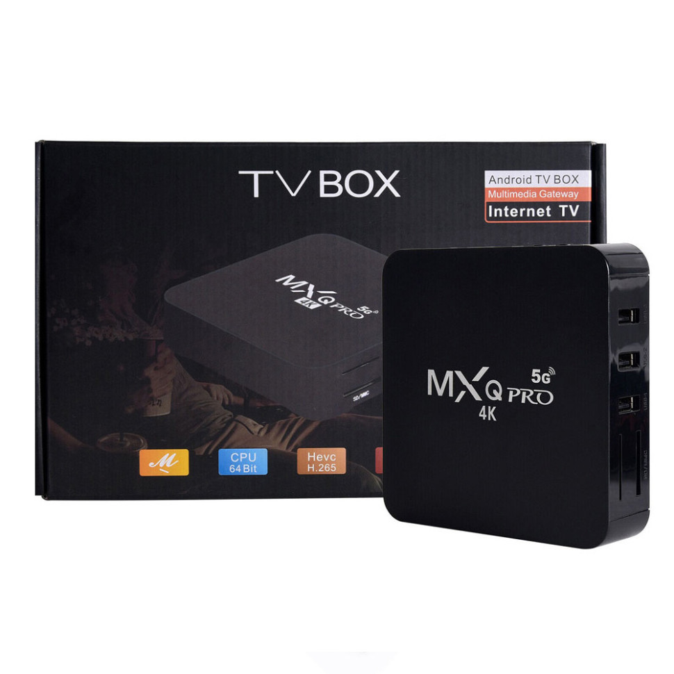 Андроид ТВ приставка SMART TV BOX MXQ Pro 4K ОЗУ/ПЗУ: 1Gb/8Gb (Гр.90дн.)