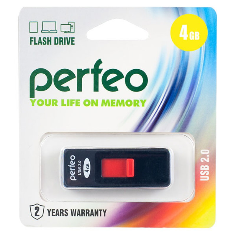 Flash Drive 4GB USB 2.0 Perfeo C06 Black (PF-C06B004)