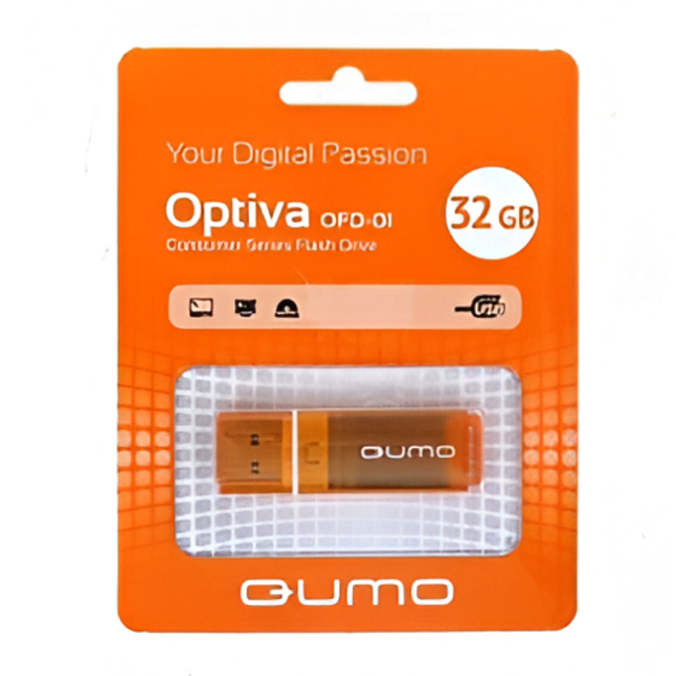 USB флеш-накопитель QUMO 32 Gb USB 2.0 Optiva 01, Оранжевый