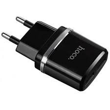 СЗУ HOCO C12 Smart Dual USB (Micro Cable в комплекте) Charger Set (EU) 2*USB 2,4A (черное)
