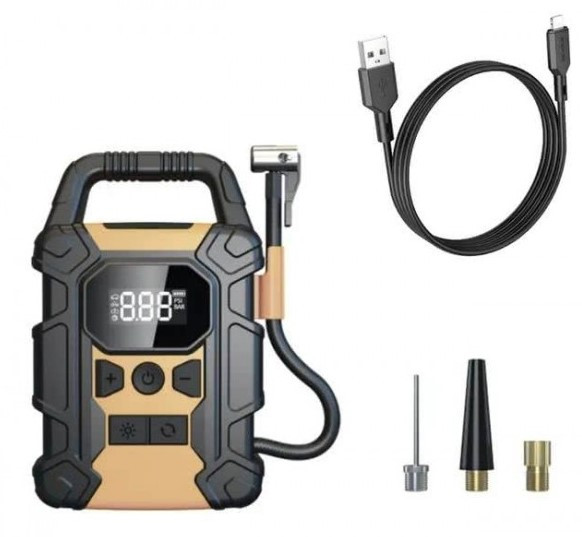 Автокомпрессор Портативный насос QB02 120W/150PSI/7500mAh