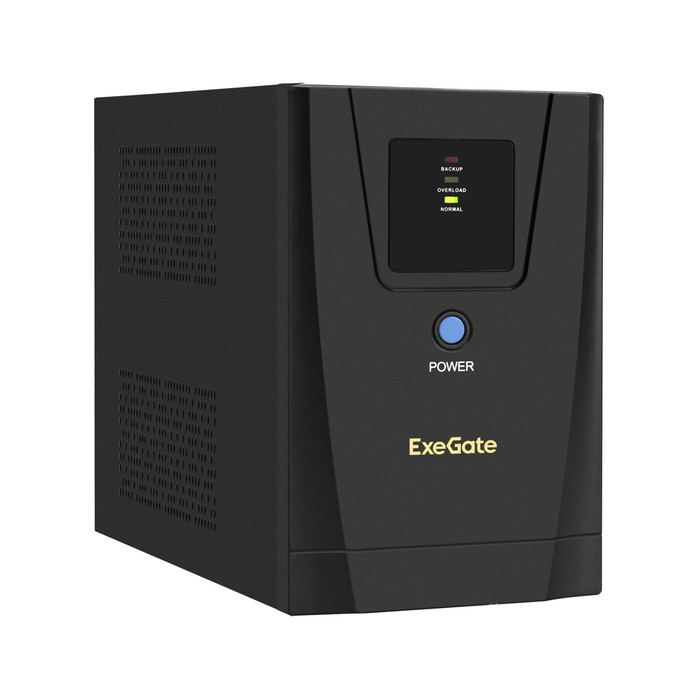 Источник бесперебойного питания ExeGate SpecialPro UNB-1200.LED.AVR.2SH.3C13.USB 1200VA/750W, LED, AVR, 2*Schuko+3*C13, USB,съемн.кабель, металлический корпус, черный
