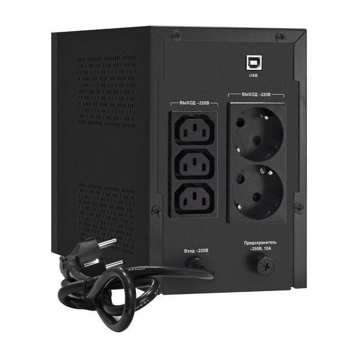 Источник бесперебойного питания ExeGate SpecialPro UNB-1200.LED.AVR.2SH.3C13.USB 1200VA/750W, LED, AVR, 2*Schuko+3*C13, USB,съемн.кабель, металлический корпус, черный