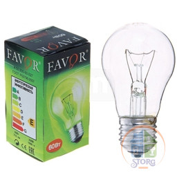 Лампа накаливания 60Вт Е27 Favor 8101303 инд.упаковка (груша)