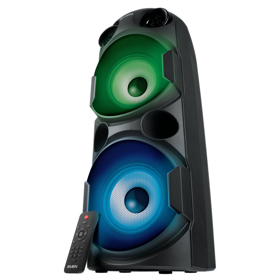 Колонка Bluetooth АС SVEN PS-750, черный (80 Вт, TWS, FM, USB, microSD, LED-дисплей, 2х4400мА*ч)