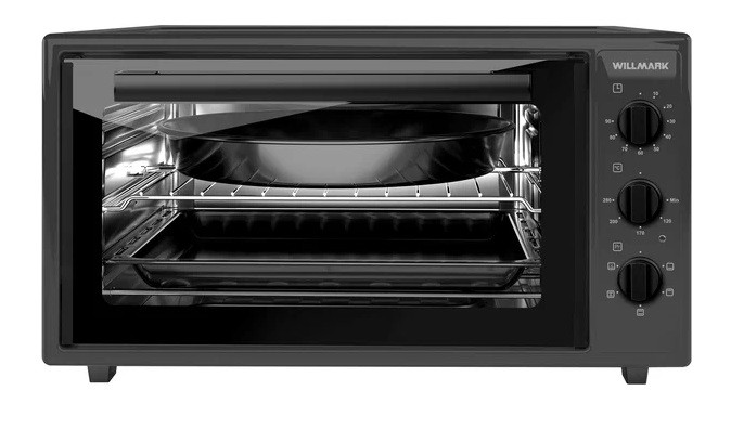 Духовой шкаф WILLMARK WOF-505BL (Черный; Мощность 1500Вт; Объем 50л; Конвекция; Эмаль; Лампа;Таймер)