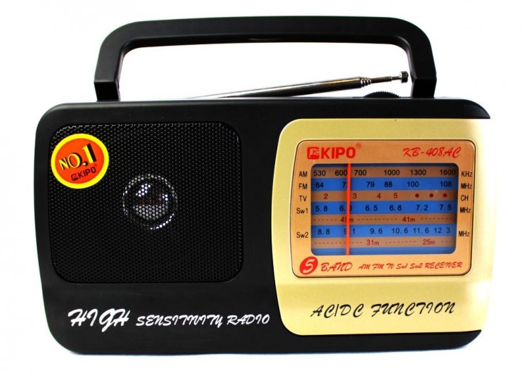Радиоприемник KIPO-HAIRUN KB-408 ORIGINAL NEW, 198х110х59мм, FM, УКВ, СВ, КВ, от сети и бат.R20, AUX