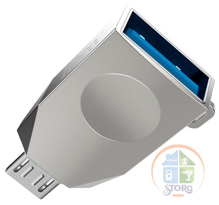 Переходник Micro-USB  OTG Hoco UA10 (peart nickel)