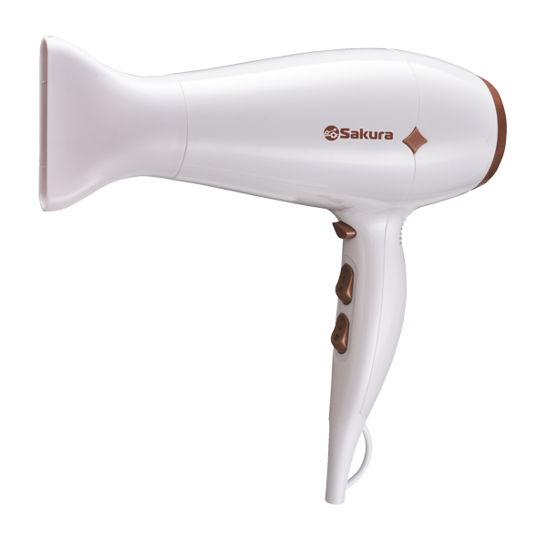 Фен для волос SAKURA SA-4048W, 2200Вт, 3 темп.режима, 2 скорости, сушка холодным воздухом