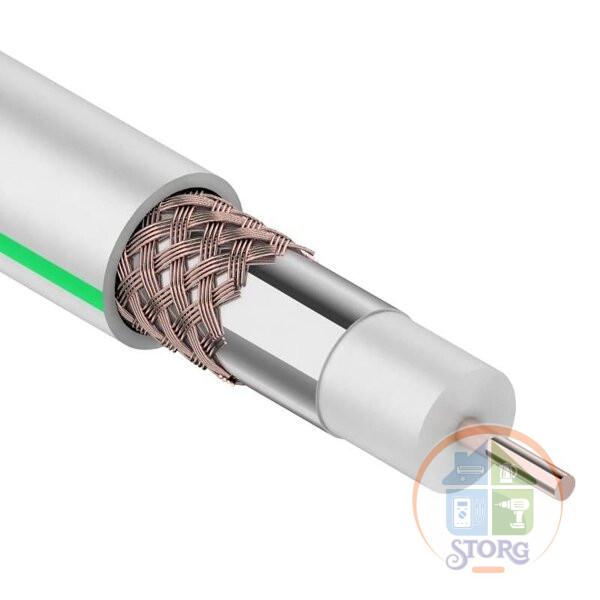 Кабель коаксиальный PROconnect SAT 703B, 75 Ом, CCS/Al/Al, 75%, бухта 20 м, белый