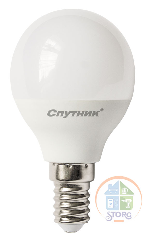 Cветодиодная лампа Шар LED G45 10W/4000K/E14, Спутник, естественный белый