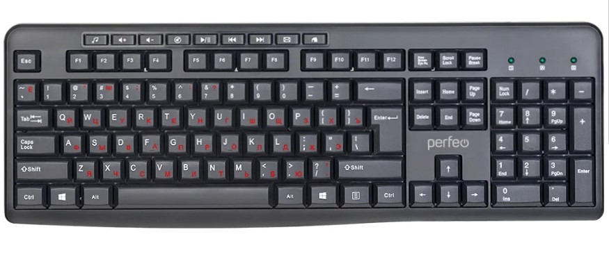 Клавиатура Perfeo "PUSH" Multimedia, USB, черный