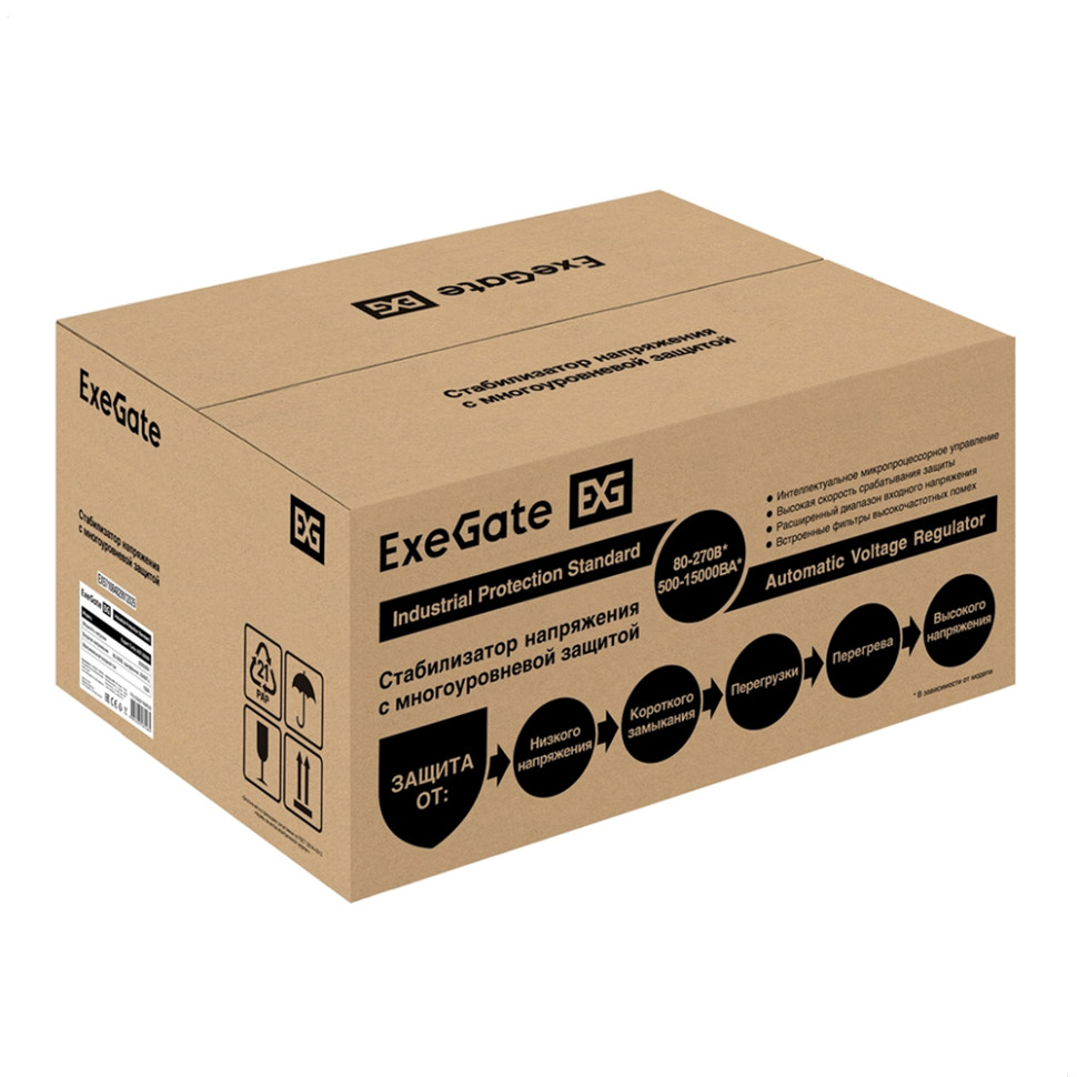 Стабилизатор напряжения релейный ExeGate Expert Turbo AST-20000 (напол, 20000ВА, 80-260В, чист.син.)