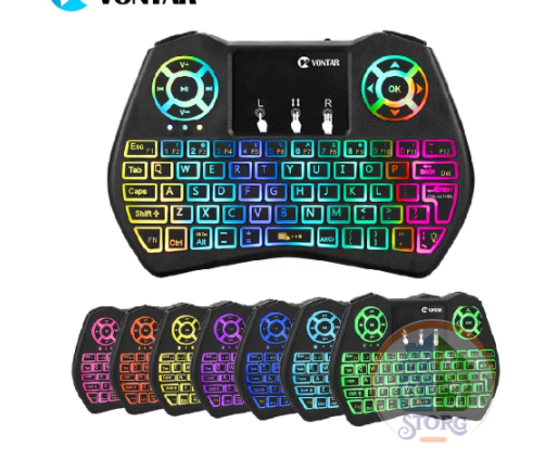Пульт-Беспроводная мини-клавиатура i9 с тачпадом и RGB подсветкой 2.4G