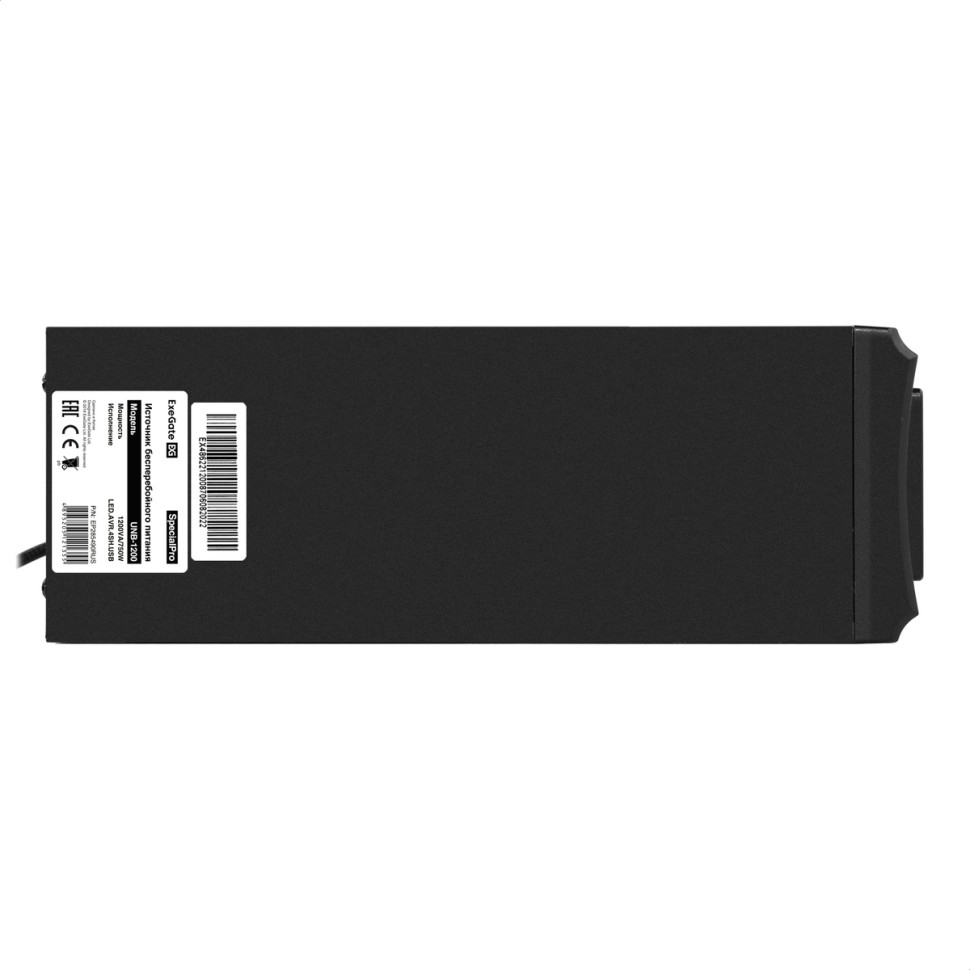 Источник бесперебойного питания ExeGate SpecialPro UNB-1200.LED.AVR.EURO.RJ.USB, 1200ВА, 750Вт