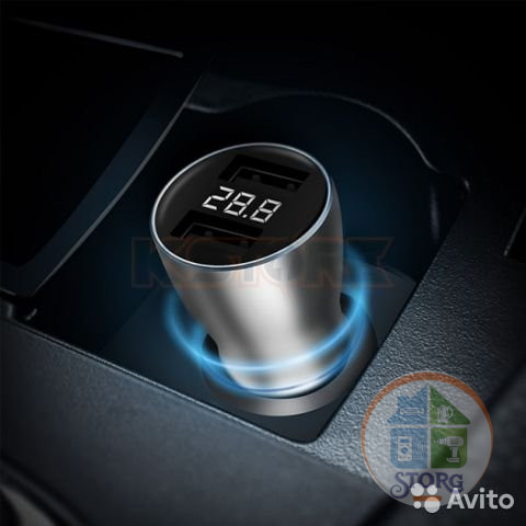 АЗУ Xiaomi ZMI Digital Display Car Charger 2USB (silver)