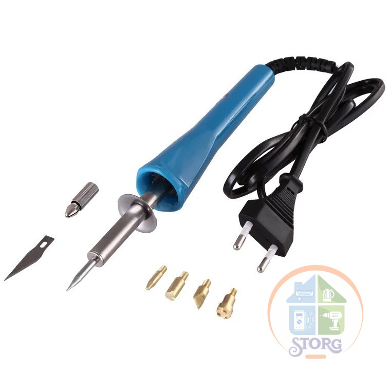 Набор паяльник-выжигатель (6 насадок) 220V/30Вт (ZD-707A) REXANT