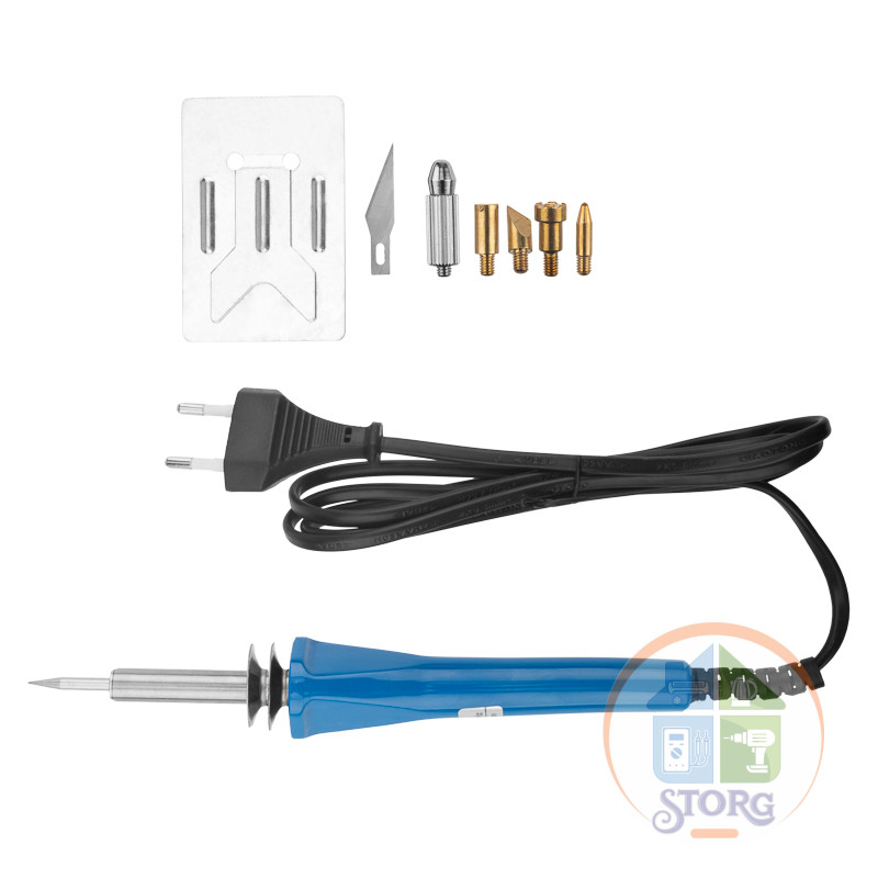 Набор паяльник-выжигатель REXANT (6 насадок) 220V/30Вт (ZD-707A)