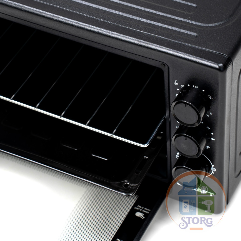 Духовой шкаф KRAFT KF-MO 3800 BL, черный, объем 38л, 1500Вт, нагр.до 320 °C