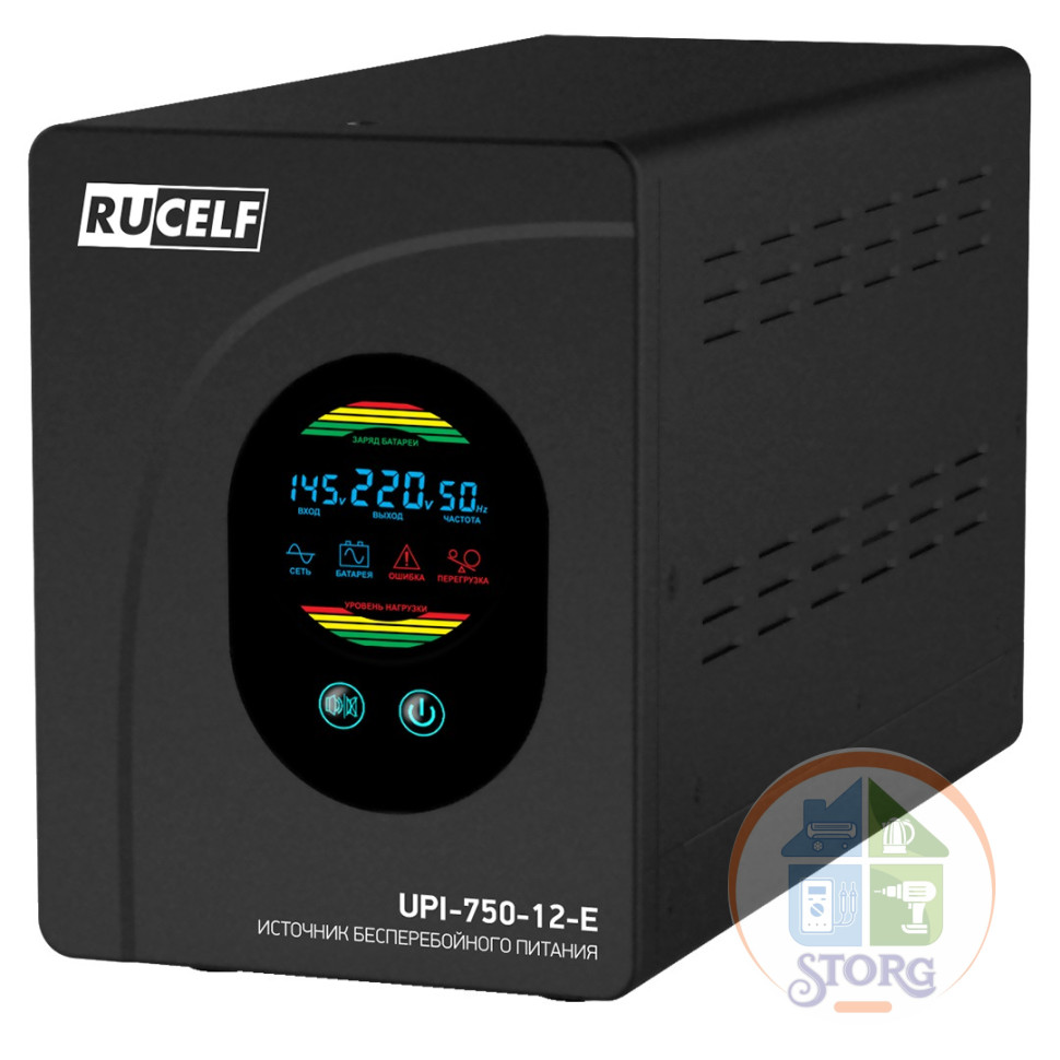 Источник бесперебойного питания RUCELF UPI-750-12-E  750 ВА/480 Вт для газовых котлов и насосов