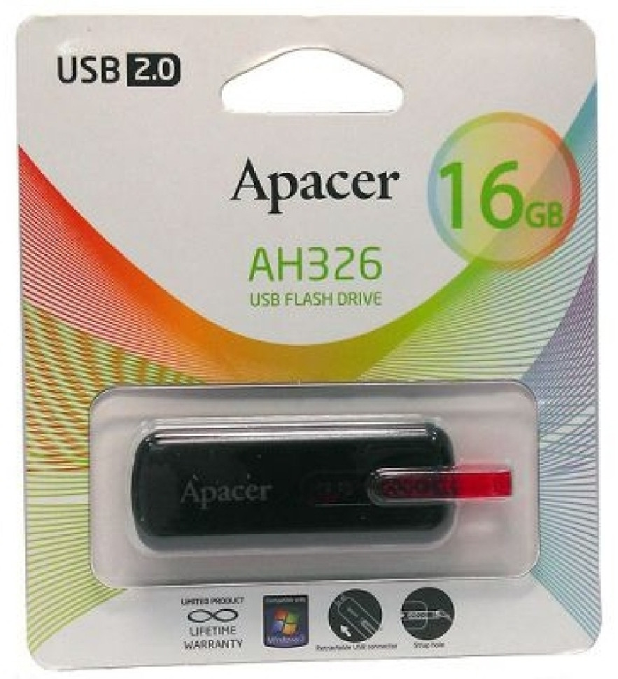 Флеш-накопитель Apacer USB 16GB AH326 Black