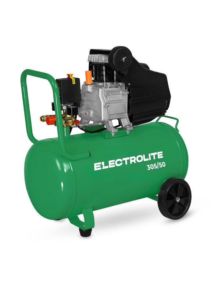 Компрессор воздушный ELECTROLITE 305/50 (220В, 305л/мин, 50л, 2000Вт, 8 бар, 2850об/мин,d порш.47мм)