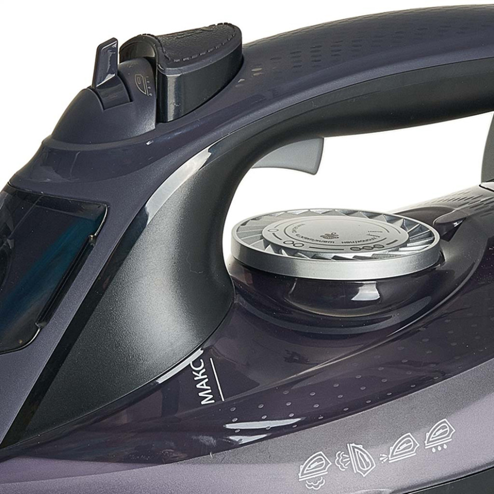 Утюг DELTA LUX DE-3009 Черный с фиолетовым, 3000Вт, керамика, антикапля, антинакипь