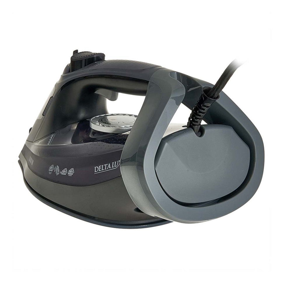 Утюг DELTA LUX DE-3009 Черный с фиолетовым, 3000Вт, керамика, антикапля, антинакипь