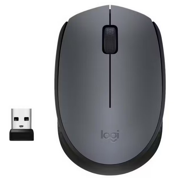 Мышь беспроводная Logitech M170 черный/темно-серый, 1000 dpi, радиоканал, USB, кнопки - 3