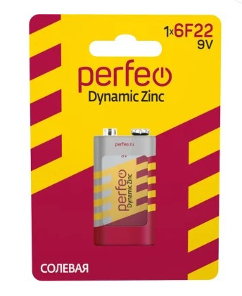 Элемент питания Perfeo 6F22/1BL Dynamic Zinc