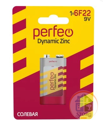 Элемент питания Perfeo 6F22/1BL Dynamic Zinc