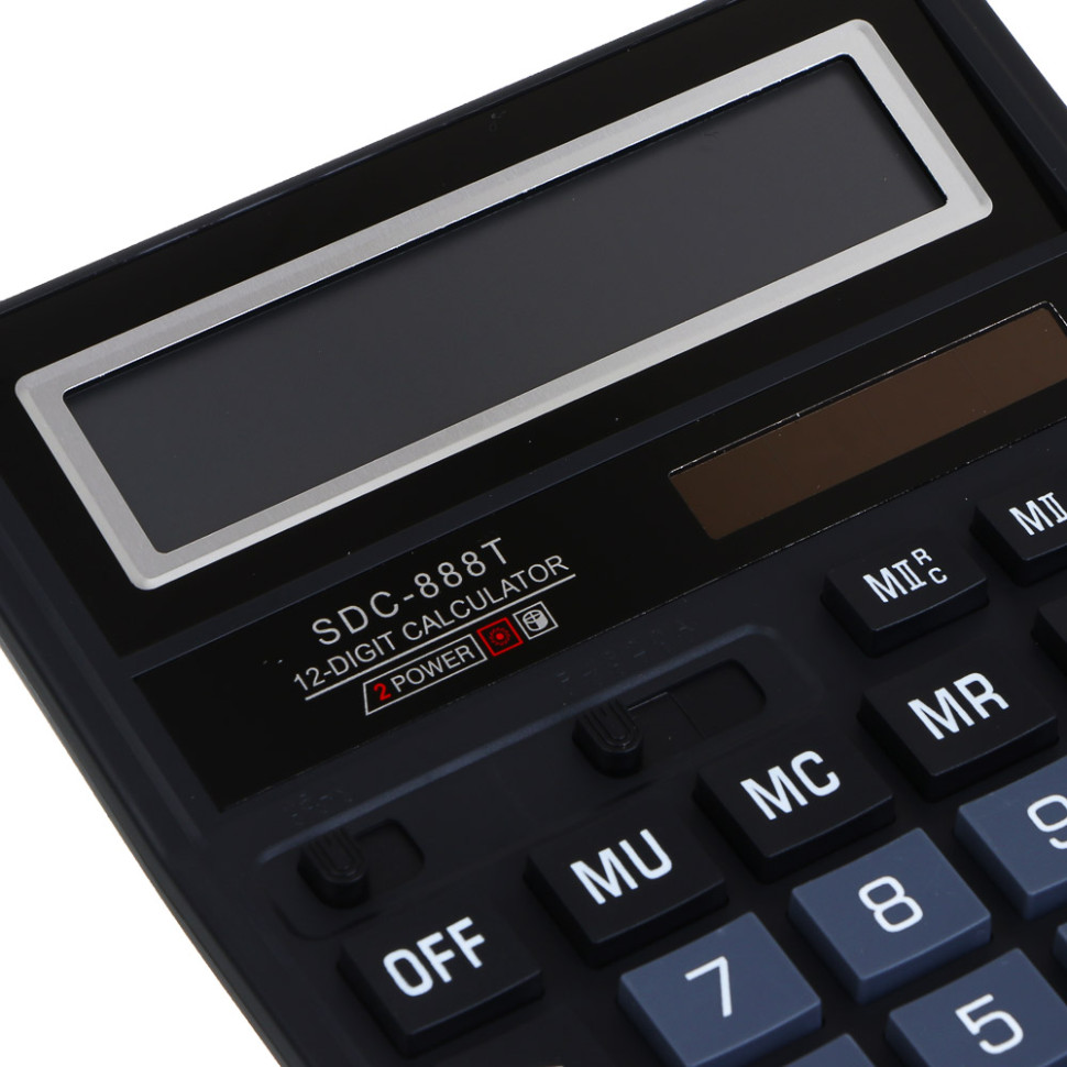 Калькулятор ClipStudio 12-разр, 888, 18,8х14,4 см, пластик, цвет черный, цвет.коробка