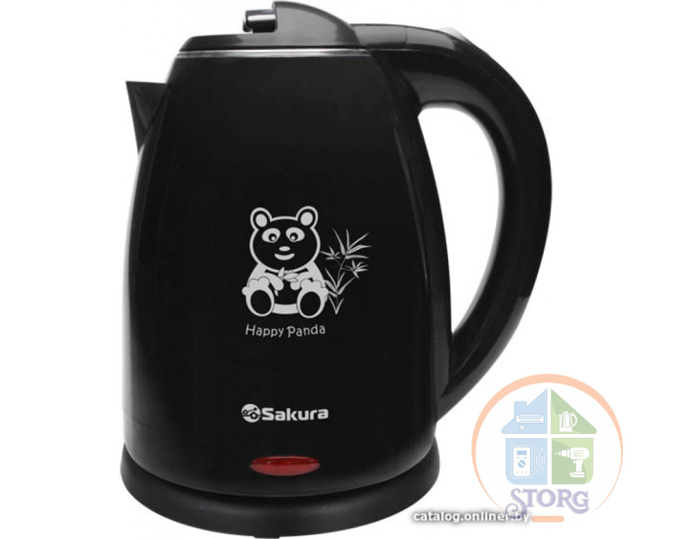 Чайник электрический SAKURA SA-2138BK (Черный; Объем 1.8л; Мощность 1800Вт; Нерж.сталь/Пластик)