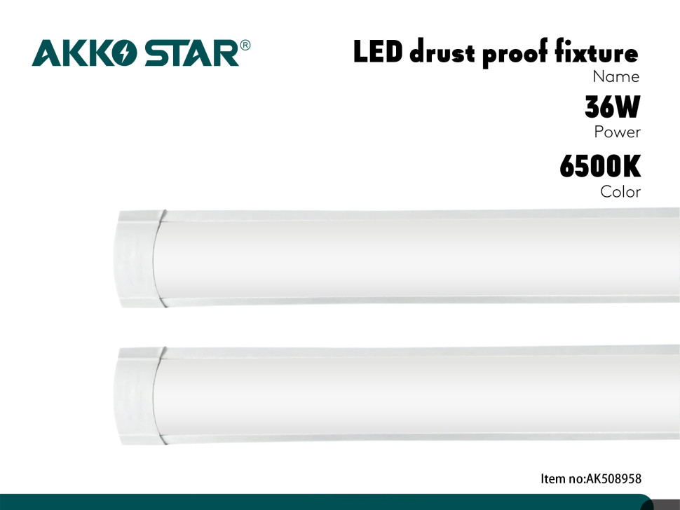Светильник линейный светодиодный AKKOSTAR T9-36W/3000lm матовый (6500K) 1200мм
