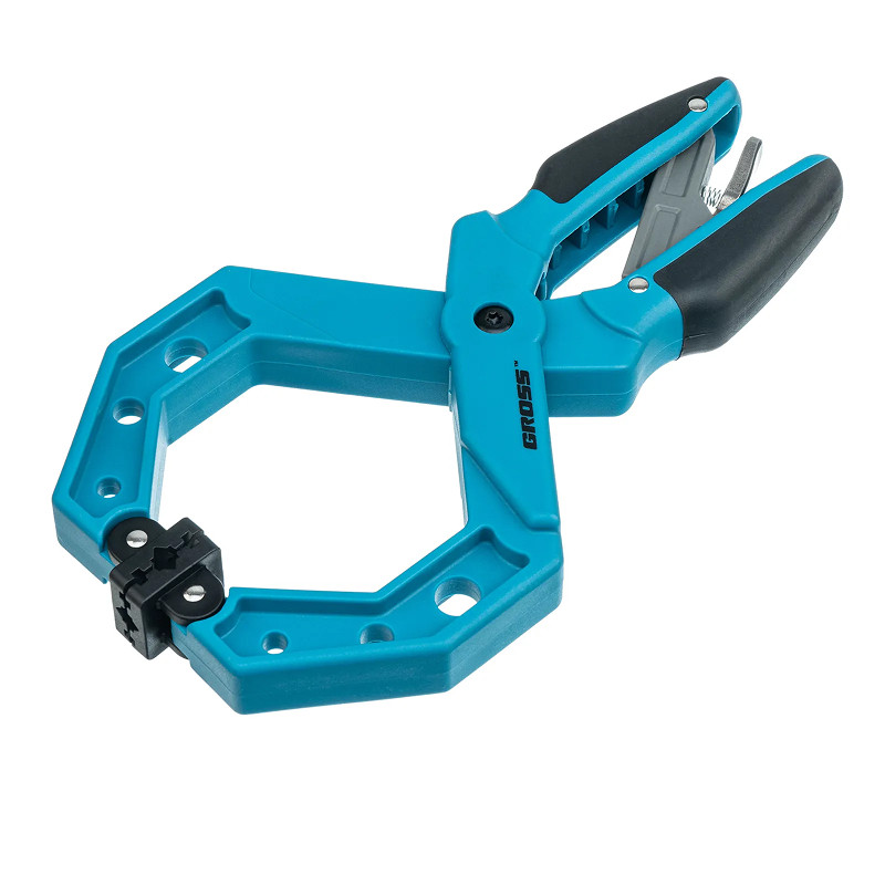 Струбцина клещеобразная Gross, пластиковый корпус, храповый механизм жесткой фиксации, 4"/100 мм