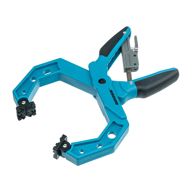 Струбцина клещеобразная Gross, пластиковый корпус, храповый механизм жесткой фиксации, 4"/100 мм