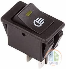 Выключатель клавишный 12V 35А (4с) ON-OFF  с зеленой подсветкой  (ASW-17D)  REXANT