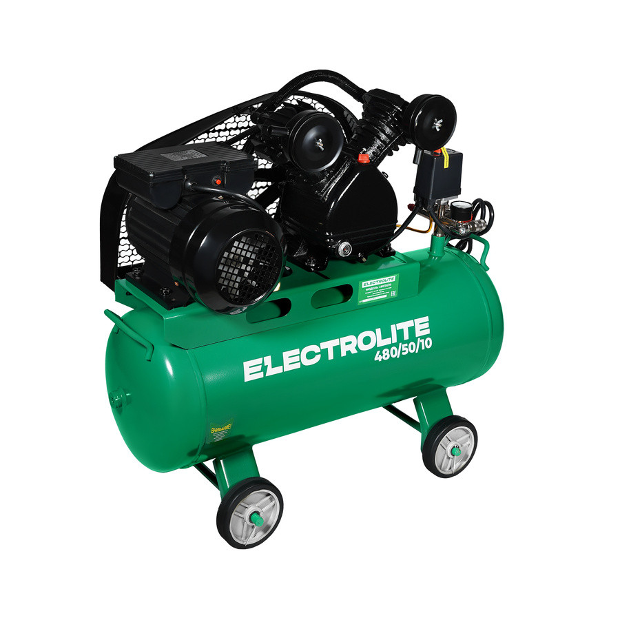 Компрессор воздушный ELECTROLITE 480/50/10 (2-х цилиндр., 2900об/мин, 2,2кВт, 50л, 10бар. 480л/мин)