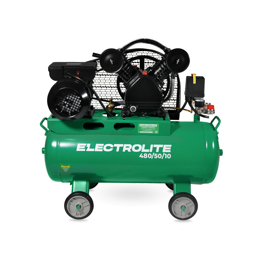 Компрессор воздушный ELECTROLITE 480/50/10 (2-х цилиндр., 2900об/мин, 2,2кВт, 50л, 10бар. 480л/мин)