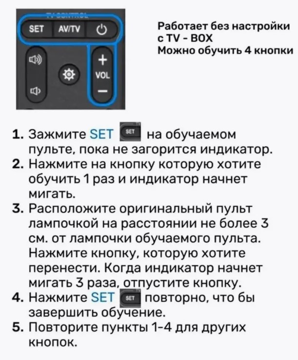 Пульт универсальный для Smart приставок Android TMS/x96/Max Plus и др., с программируемыми кнопками