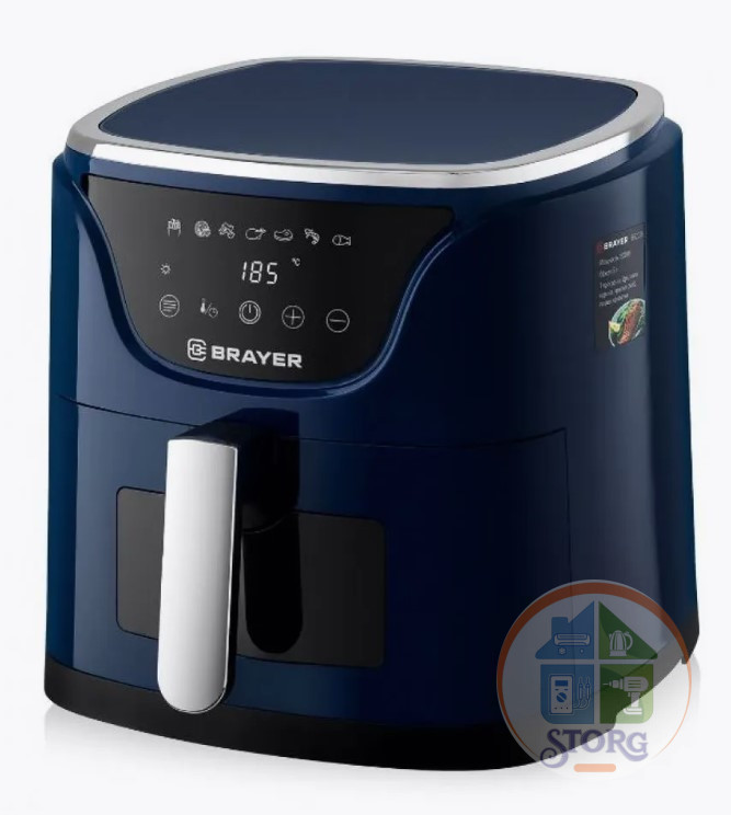 Аэрогриль BRAYER BR2036 синий, 1500 Вт, 5л, упр. - сенсор, программ - 7