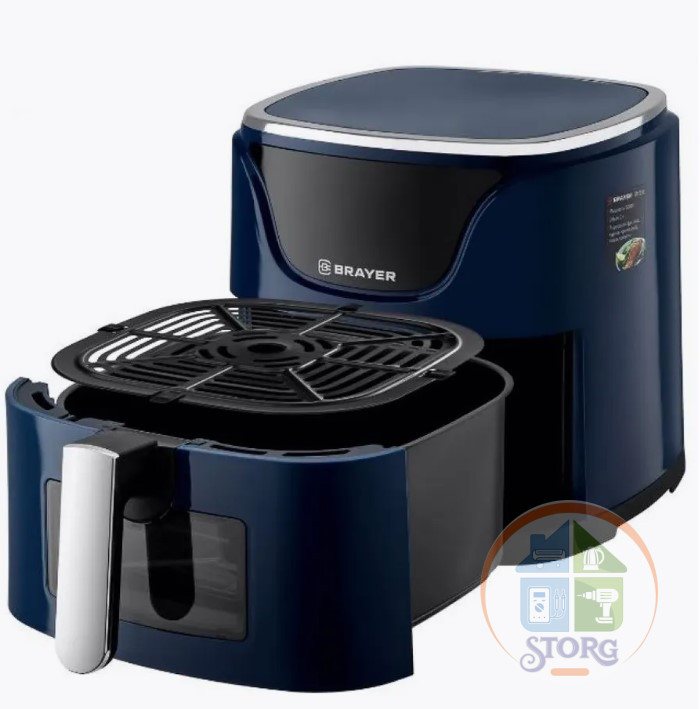 Аэрогриль BRAYER BR2036 синий, 1500 Вт, 5л, упр. - сенсор, программ - 7