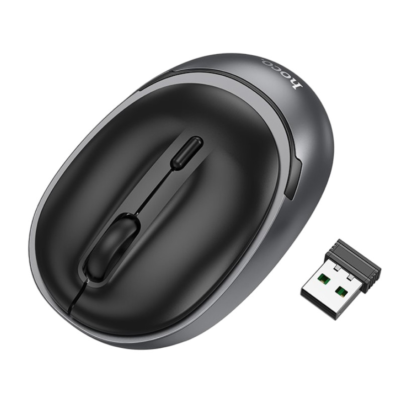 Мышь беспроводная HOCO GM34 Nuevo dual-mode business wireless mouse (черный металлический серый)