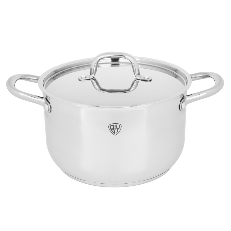 Кастрюля нерж.сталь BY COLLECTION Промо, 24х14,5см, 6,3л, с нерж. крышкой, индукция, 18/10