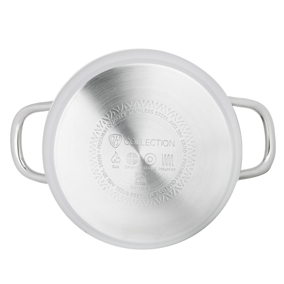 Кастрюля нерж.сталь BY COLLECTION Промо, 24х14,5см, 6,3л, с нерж. крышкой, индукция, 18/10