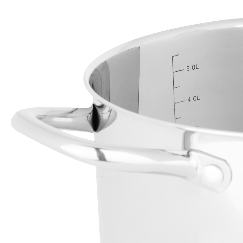 Кастрюля нерж.сталь BY COLLECTION Промо, 24х14,5см, 6,3л, с нерж. крышкой, индукция, 18/10